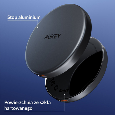 Karikues wireless Aukey LC-MC10 MagLink Aura, 15W, USB-C, i zi