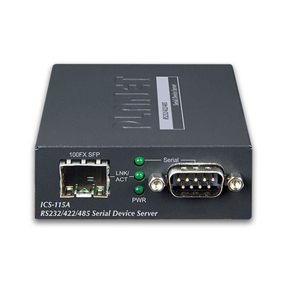 Konvertues fibër optike Planet, 1 port RS232 RS422 RS485 në 100Base FX SFP, i zi