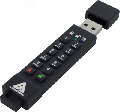 USB Apricorn Aegis Secure Key 3z, 128GB, USB 3.1, e zezë