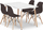 Set tavoline Adria 120x80 me 4 karrige Osaka, MDF, dru ahu, e bardhë kafe