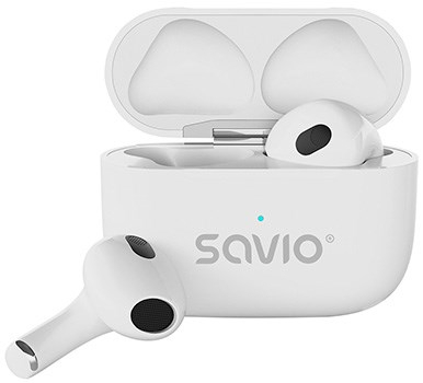 Безжични слушалки Savio TWS-01 PRO, Bluetooth 5.4, 20 часа батерија, бели