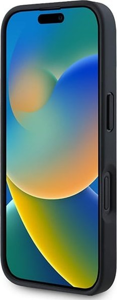 Mbulesë telefoni AMG AMHCP16SGSEBK për iPhone 16 6.1", hardcase lëkurë, e zezë