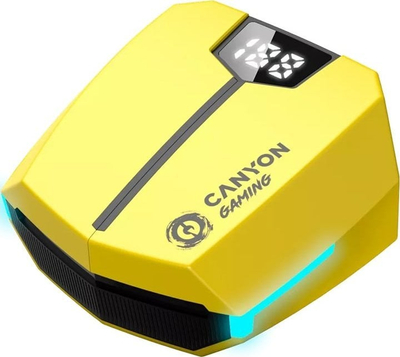 Kufje wireless Canyon GTWS 2, për lojëra, Bluetooth, të verdha