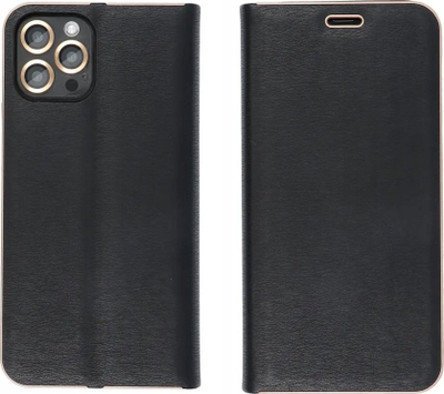 Навлака за книга Vennus за Xiaomi Redmi Note 14 4G, еколошка кожа, со магнет, црна