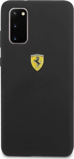 Mbulesë telefoni Ferrari Hardcase për Samsung Galaxy S20, silikoni, origjinale, e zezë