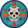 Pjata letre Amscan Day of the Dead Skull, 23 cm, set me 8 copë, shumëngjyrëshe