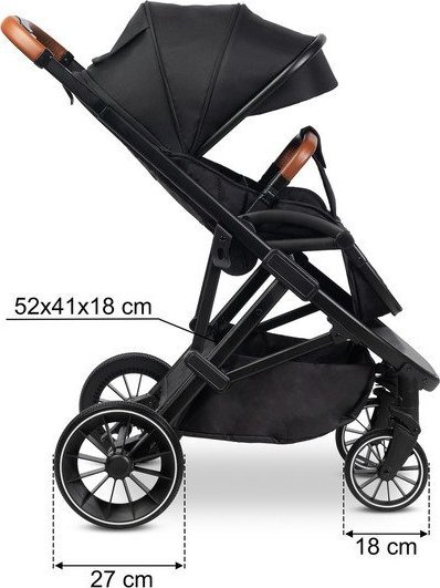 Karrocë për fëmijë Caretero Ratio, e zezë