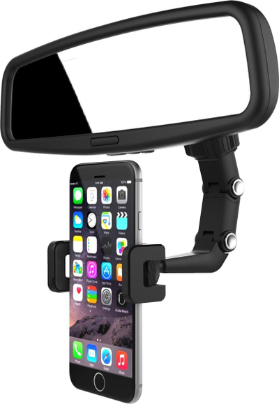 Mbajtës rrotullues telefoni për makinë, 360°, universal, i zi