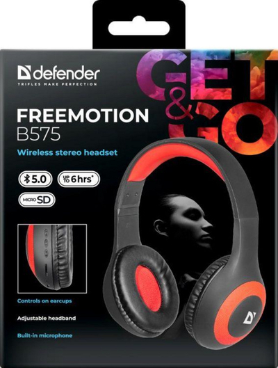 Kufje Defender Freemotion B575, të zeza / të kuqe