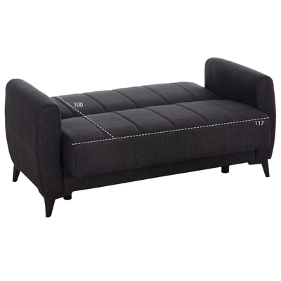 Divan krevati Nikko HM3293.01, 2 ulëse, me hapësirë ruajtjeje, gri