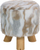 Tabure dekorativ TEXAS Faux Fur, këmbë druri, shumëngjyrësh