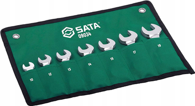 Set çelësa me mekanizëm SATA, 7 copë, 10 19 mm, argjendtë