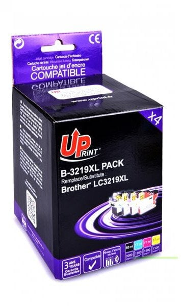 Сет кертриџи со боја UPrint B-3219XL, 4 парчиња, компатибилни за Brother MFC-J5330 J5730 J5930 J6530 J6935, повеќебојни