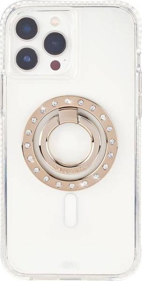 Unazë mbajtëse MagSafe Case Mate Ring Stand, magnetike, me kristale, ngjyrë ari rozë