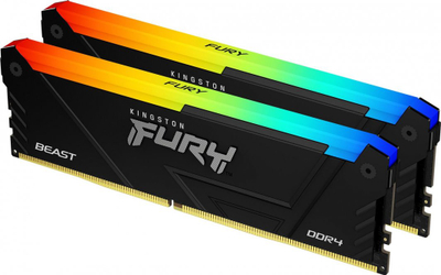 Memorie Kingston Fury Beast RGB, DDR4, 32 GB, 3200 MHz, CL16, KF432C16BB2AK2/32