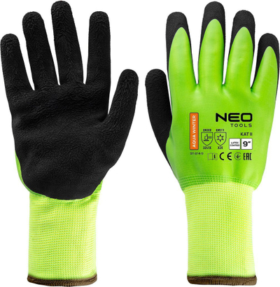 Doreza pune NEO TOOLS AquaWinter 97-614, poliester me latex 2 shtresa, për dimër, madhësia 9