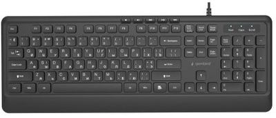 Tastierë Gembird KB-MCH-05-CYRL, Slim Multimedia, USB A+C, RU, e zezë