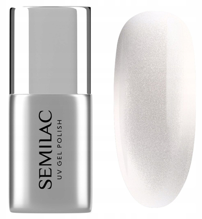 Llak për thonj Semilac Top No Wipe Silver Gloss Cat Eye T35, hibrid, 7ml, efekt sy maceje, i argjendtë