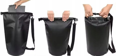 Водоотпорна торба bucket, 10L, PVC, црна