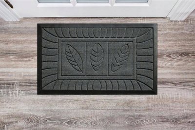 Tapet hyrës Rectangle Entrance Rug, 45 x 75 cm, PVC me reliev gjetesh, gri