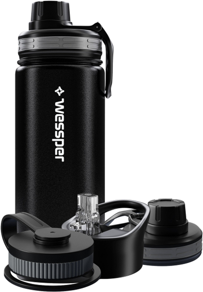 Shishe termike Wessper ACTIVEMAX STEELINE, 500 ml, çelik inox, e zezë