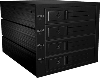 Kornizë backplane Icy Box IB-564SAS-12G, 4x 3.5", SATA SAS 12Gb/s, me ventilator, e zezë