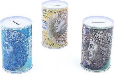 Kuti kursimesh metalike Money Box Can, 13x8 cm, motiv Złoty