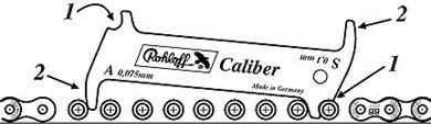 Мерач за истрошеност на ланец OkBaby Rohloff Caliber 2 ROL 3000, не’рѓосувачки челик, за ланец на велосипед, сребрен