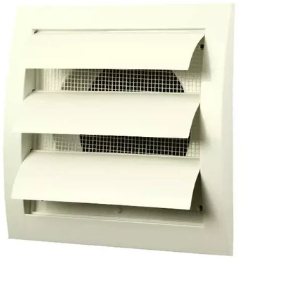 Grilë ajrimi Euro3Plast Grid With Shutters 148x153 D100, për mur, e bardhë