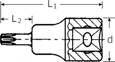 Bit kaçavide Stahlwille 49 TX T45, 3/8" 10 mm, çelik krom-aloi, ngjyrë argjendi