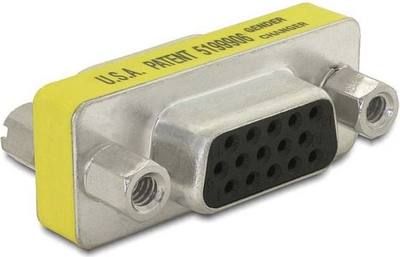 Përshtatës DeLock 65001, D-Sub (VGA) në D-Sub (VGA), i verdhë