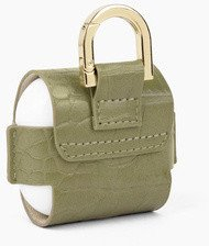 Торбичка за слушалки IDeal of Sweden Mini Flo Bag Sage Croco, за AirPods 3, зелена