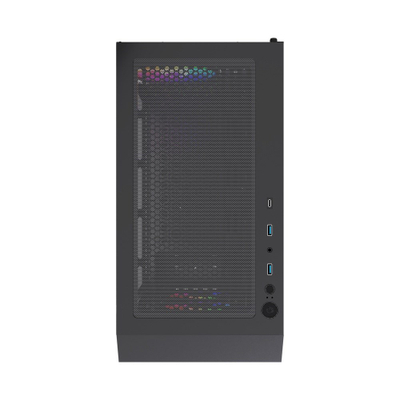 Kutia PC Gembird Fornax 900 ARGB, MIDI Tower ATX, 4 ventilatorë ARGB, e zezë