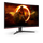 Monitor gaming AOC CQ32G2SE, 31.5", 2K QHD 165Hz, i zi e kuqe