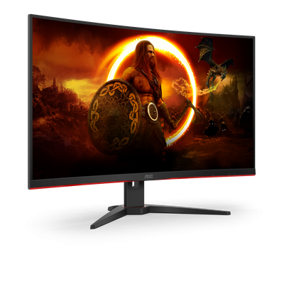 Monitor gaming AOC CQ32G2SE, 31.5", 2K QHD 165Hz, i zi e kuqe