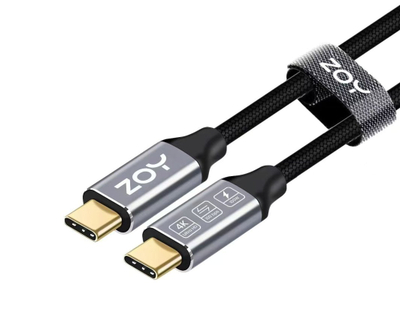 Kabllo ZOY USB C, 2 metra, e zezë / argjendtë
