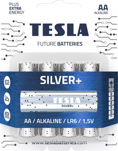 Алкални батерии AA Silver Plus, пакет, сребрени