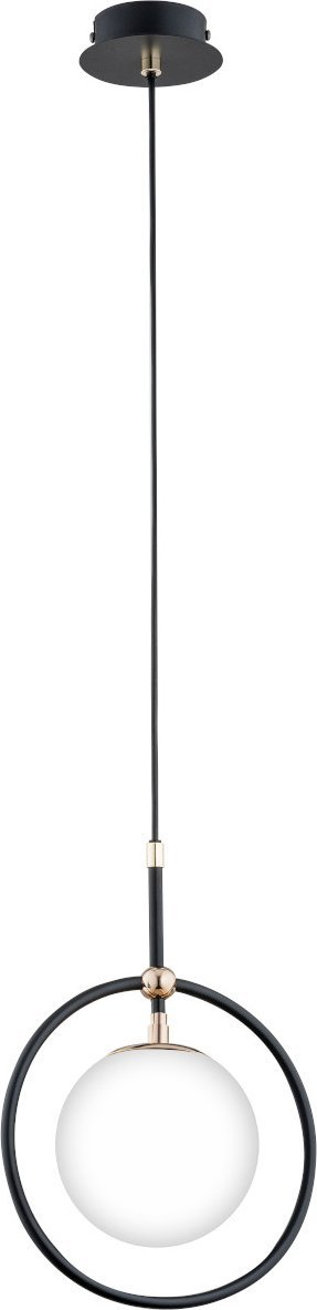 Lampë varëse Alfa Akira, me 1 llampë E14, metal, e zezë me ari