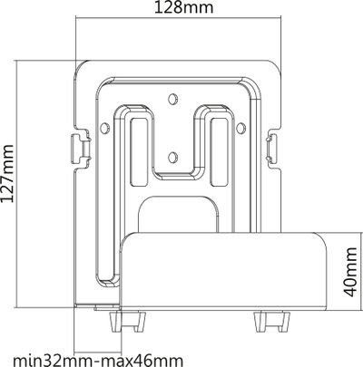 Mbajtëse metalike InLine për media player, 32-46 mm, e zezë