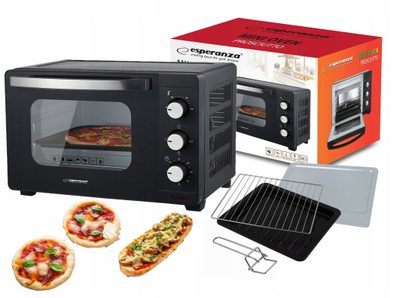 Furrë e vogël Esperanza MINI OVEN PROSCIUTTO EKO008N, 20L, 1600W, e zezë