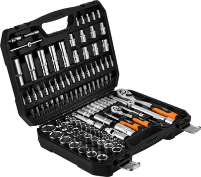 Set çelësa me goditje NEO, 110 copë, 1/2" dhe 1/4", mbarim satinë