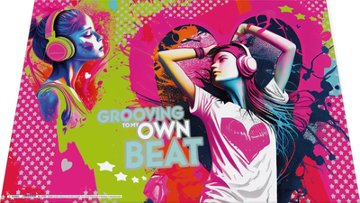 Подлога за маса HERMA Desk Pads Music Girl, 55 x 35 cm, двострана, со музички мотив