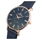 Set ore dore për meshkuj G.Rossi Classic, mekanizëm quartz, rrip lëkure, blu bakri