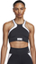 Спортски градник Nike Training Racer Neck, средна потпора, без жици, црн
