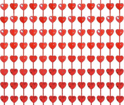 Perde dekorative Godan Beauty and Charm Hearts, 100x200 cm, e kuqe