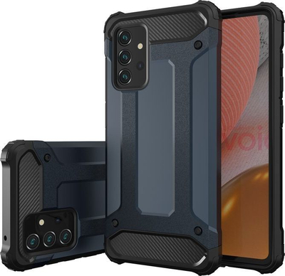 Kapak mbrojtës Hurtel Hybrid Armor për Samsung Galaxy A72 4G, me anë të ngritura, TPU dhe polikarbonat, argjend
