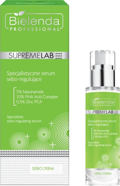 Serum fytyre Bielenda Professional Supremelab Sebio Derm, për yndyrë dhe puçrra (akne), 30 ml