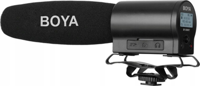 Mikrofon shotgun Boya BY-DMR7, kondensator, regjistrim në microSD, i zi