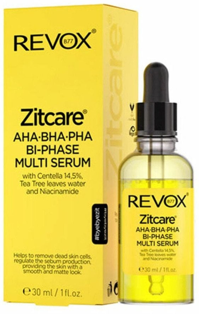 Serum fytyre Revox Zitcare AHA BHA PHA Multi, 30ml, për lëkurë me akne, transparent