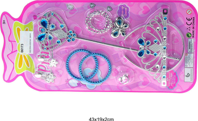Set lodrash bizhuterie Swede Jewelry, tiare dhe shkop magjik, aksesorë princeshash, shumëngjyrësh